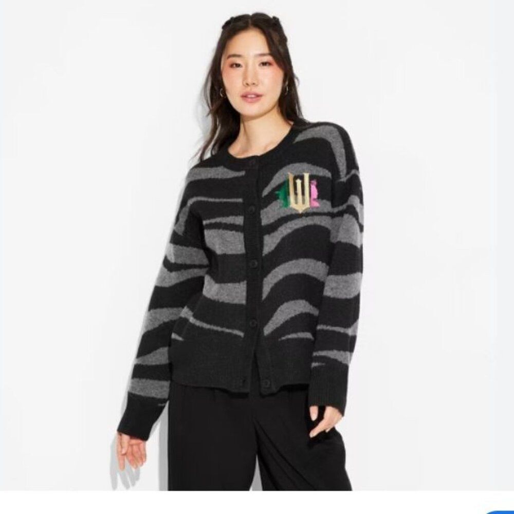 Wicked Striped Graphic Cardigan Sweater SIZE M Paul Tazewell x Target Striped